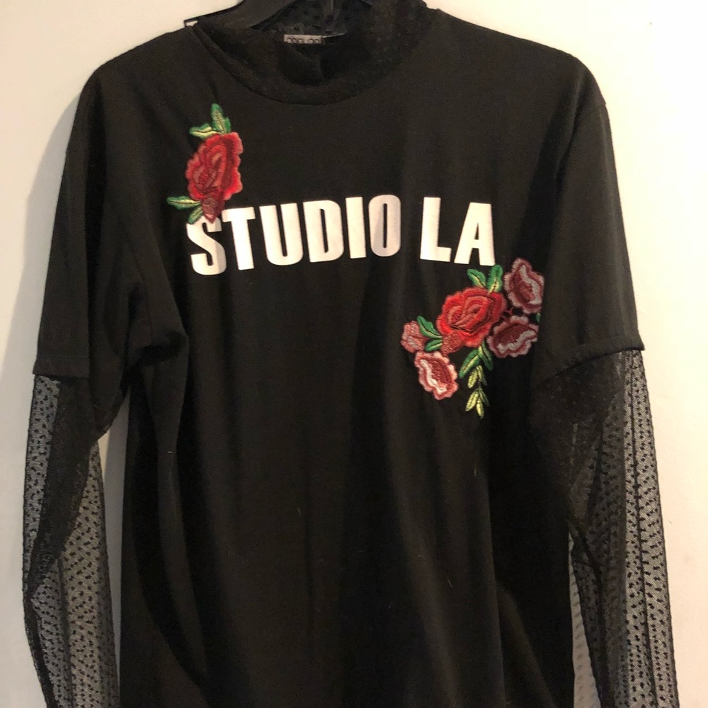 Black long sleeve top